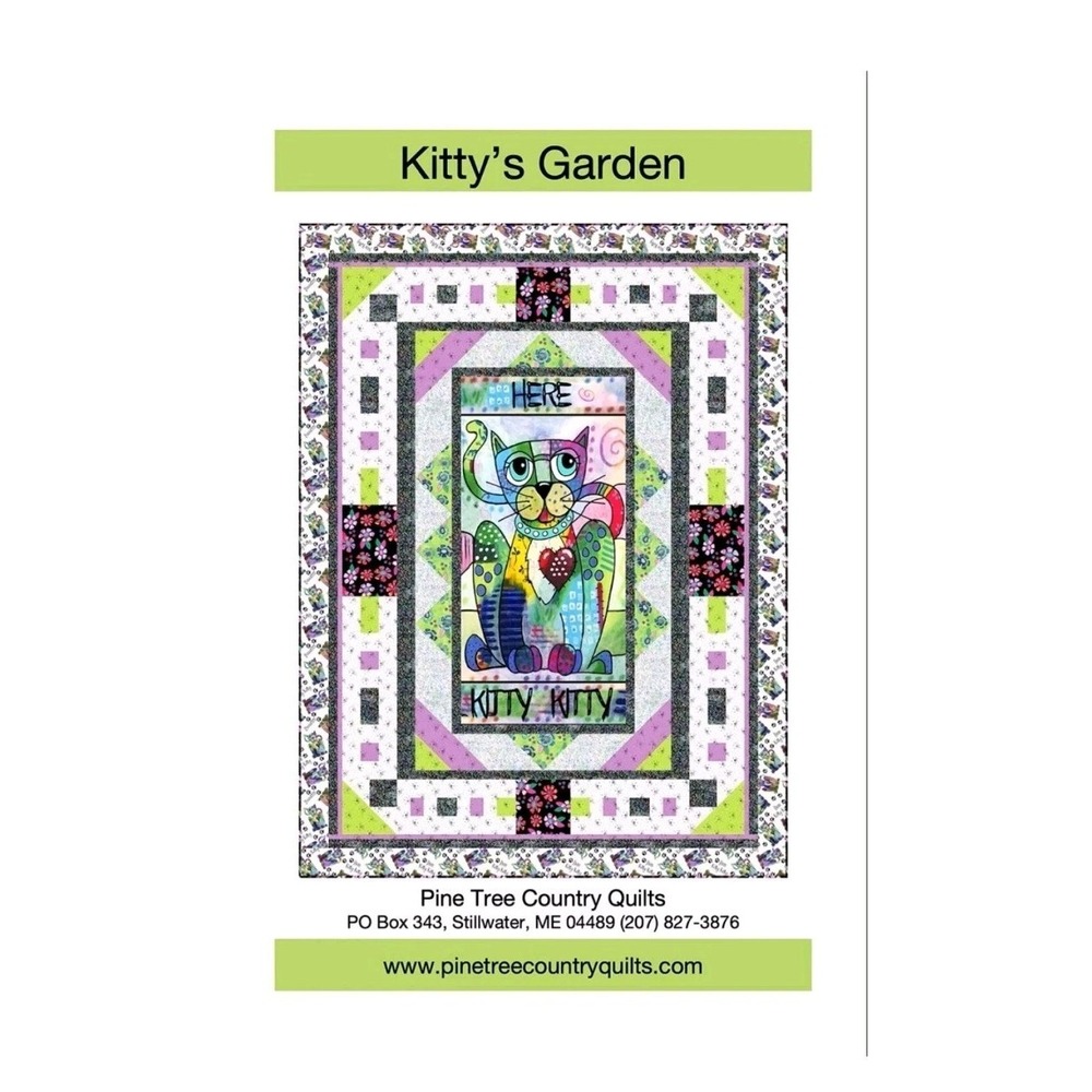 Kittys Garden Quilt Kit 53X71" Here Kitty Kitty Panel Quilting Treasures Cat